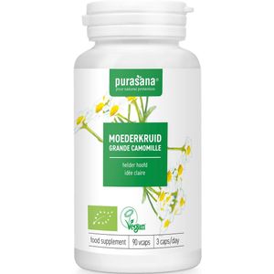 PURAPE72 - Moederkruid 360 mg 90 Vcaps BIO (BIO & VEGAN. Moederkruid blad. 90 capsules. Natuurlijk hoofdpijn supplement. Ontspannende werking op het zenuwstelsel. Helpt het hoofd helder houden.) -  Purasana