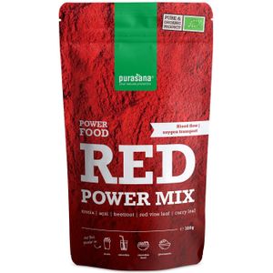 PURASM26 - Red Power Mix 100 g BIO (BIO & VEGAN. Rode superfoodmix met rode biet, açai, aronia, rode wijnstokblad en kerrieblad. 100 g. Ondersteunt de bloedcirculatie en sportieve prestaties.) -  Purasana