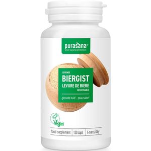 PURASC01 - Levende biergist (VEGAN. Levende biergist. 120 capsules. Bron van vitamine B2 goed voor een gezonde huid.) -  Purasana