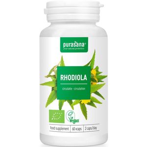 PURAPE62 - Rhodiola - rozenwortel 60 Vcaps 300 mg BIO (BIO & VEGAN. Rhodiola. 60 capsules. Ondersteunt een normale bloedsomloop en voorziet de cellen van zuurstof.) -  Purasana
