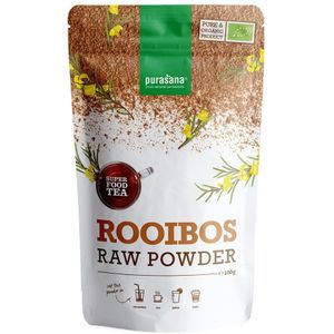 PURAST06 - Rooibos poeder 100g BIO (BIO & VEGAN. Rooibos Thee. 100 g. Rooibos is een cafeïnevrije kruidenthee met zoete smaak, ideaal voor consumptie in de avond.) -  Purasana