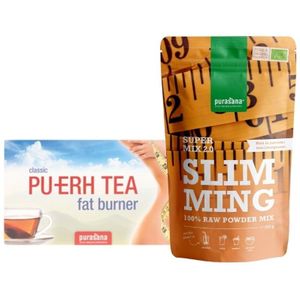 ZZZ_OLD.PAKSLI01 - Pack slimming start - pu erh 20 + slimming mix (2 producten voor gewichtsverlies en controle. 1 slimming mix (250gr) en 1 Pu-er tea (20 builtjes).) - Purasana