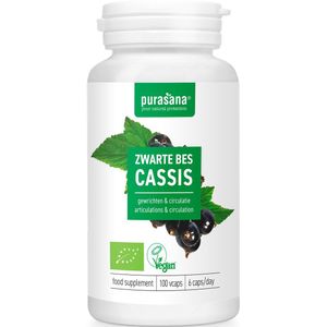 PURAPE69 - Zwarte bes 300 mg 100 Vcaps BIO (BIO & VEGAN. Zwarte bes blad. 100 capsules. Ondersteunt de bloedsomloop, bloeddruk en de gewrichten.) -  Purasana