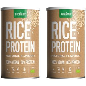 PROTPP09DUO - Vegan protein: rice 80% - Naturel 400 gram (BIO. Rijst poeder. 400gr organic en vegan proteïne. Natuurlijke smaak.) -  Purasana