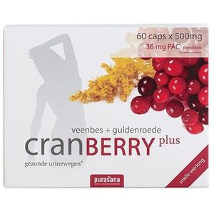 PURAUR01 - Cranberry Plus (Cranberry & guldenroede capsules. 60 capsules. Draagt bij tot gezonde urinewegen en een gezonde blaas.) -  Purasana