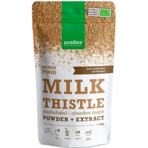 PURASU54 - Mariadistel poeder + extract 100 g BIO (BIO & VEGAN. Mariadistelextract + poeder. 100 g. Bron van silymarine dat bijdraagt aan de functie en het ontgiftende vermogen van de lever.) -  Purasana