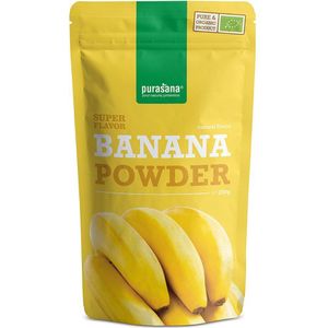 PURASF01 - Banana poeder (BIO. Bananenpoeder. 250gr organic en vegan poeder. Bron van vitamine B6, C, kalium en magnesium.) -  Purasana