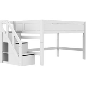 Lifetime Original halfhoogslaper met trapkast 120x200 - wit
