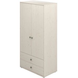 Flexa Classic 2-deurs kledingkast whitewash / natural green