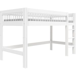 Lifetime breeze halfhoogslaper met rechte ladder 90x200 wit
