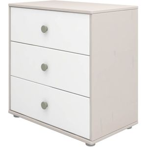 Flexa Classic ladekast met 3 laden greywash / wit / natural green