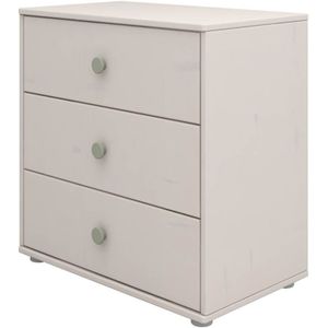 Flexa Classic ladekast met 3 laden greywash / natural green