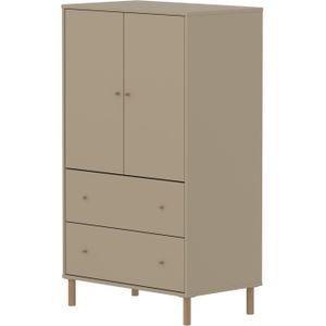Flexa Saga kledingkast met lades en eiken knoppen & poten - Oat