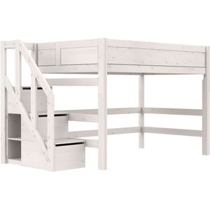Lifetime Original 152H hoogslaper met trapkast 120x200 - whitewash