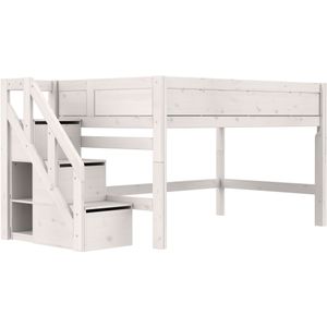 Lifetime Original halfhoogslaper met trapkast 120x200 - whitewash