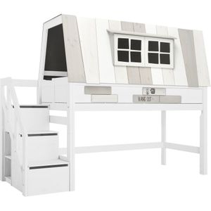 Lifetime my hangout halfhoogslaper met trapkast 90x200 - wit