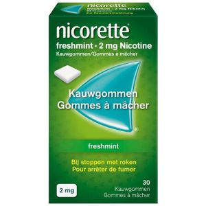 Nicorette® Freshmint 2mg bij stoppen met roken Kauwgom 30 stuks