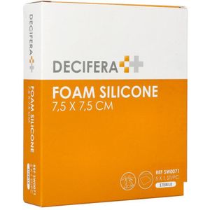 Decifera Foam Silicone - 7,5x7,5 cm - 5 Stuks - Sterk Absorberend Schuimverband