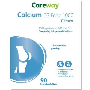 Careway Calcium D3 forte 1000/880 Kauwtabletten 90 stuks