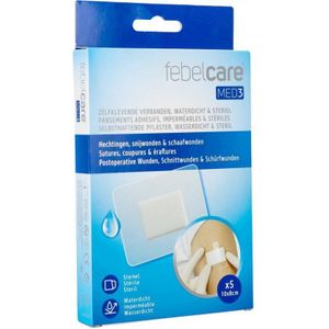 Febelcare Med3 Zelfklevend waterdicht verband 8x10cm 5 stuks