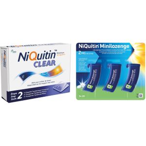 Niquitin Combi Clear patch 14mg + Minilozenge 2mg Pakket 1 stuks