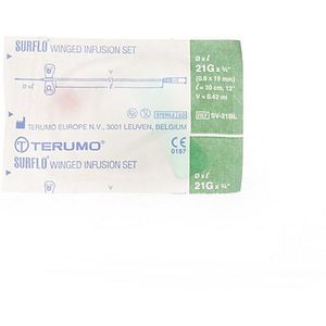 Terumo wegwerpnaald winged infectieset 21g x 0,8mm groen 1 stuks