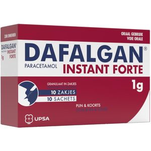 Dafalgan Instant Forte 1g rode vruchten Zakjes 10 stuks