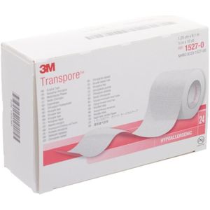 Transpore 1,25cmx9,15m 24 stuks