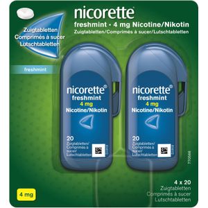 Nicorette® Freshmint 4mg bij stoppen met roken Zuigtabletten 80 stuks