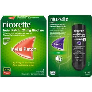 Nicorette Combi-therapy Patch 25mg + Spray 1mg Pakket 1 stuks