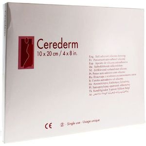 Cerederm Littekenpleister silicone 10cmx20cm Silicoon pleister 10 stuks
