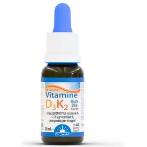 Dr Jacob's - Vitamine D3K2 - Vitamine - 20 ml - D3 en K2 Synergie