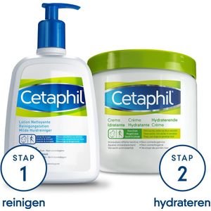 Cetaphil Milde huidreiniger + Hydraterende crème pot Pakket 1 stuks