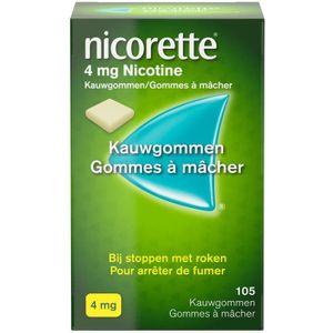 Nicorette® Classic 4mg bij stoppen met roken Kauwgom 105 stuks