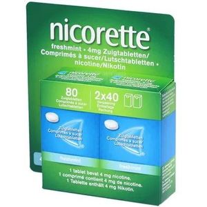 Nicorette® Freshmint 4mg bij stoppen met roken Zuigtabletten 2x40 stuks
