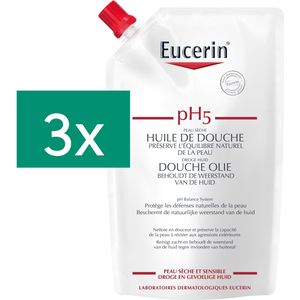 Eucerin pH5 doucheolie navulling 400ml tripack Doucheolie 3 stuks