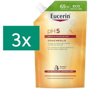 Eucerin pH5 doucheolie navulling 400ml tripack Doucheolie 3 stuks