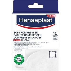 Hansaplast Gaaskompressen Soft  7,5x7,5cm 10 stuks