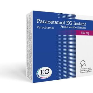 Paracetamol EG Instant 500mg Vanille-Aardbei Zakjes 20 stuks