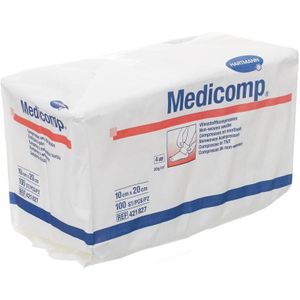 Medicomp kompressen 10x20cm 4L 100 stuks