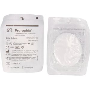 Pro-Ophta steriel oogkompres 6,6x5,3cm 12 stuks