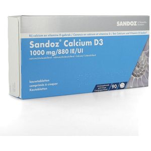Sandoz Calcium-D3 1000mg/880IE Kauwtabletten 90 stuks