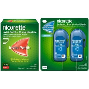Nicorette Combi-therapy Patch 25mg + Zuigtabletten 2mg Pakket 1 stuks