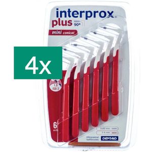 Interprox Plus Mini Conical rood voordeelpakket 4x6 stuks