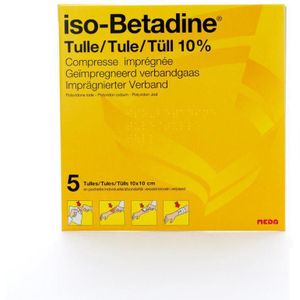 iso-Betadine® tulle 10% 10x10cm Vetverband 5 stuks