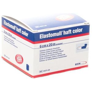 Leukoplast Elastomull haft latexvrij 6cmx20m blauw 1 stuks