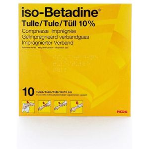 iso-Betadine® tulle 10% 10x10cm Vetverband 10 stuks