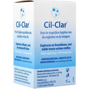 Cil-Clar ooglidhygiëne vloeistof & kompressen Oplossing 100ml + 100 stuks