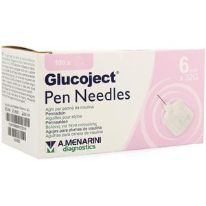 Glucoject Pennaald 32G 6mm 100 stuks