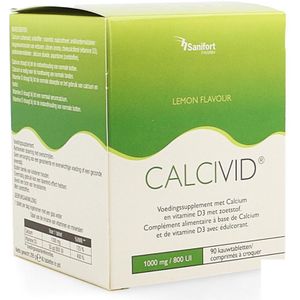 Calcivid Chew 1000mg/800IE lemon Kauwtabletten 90 stuks